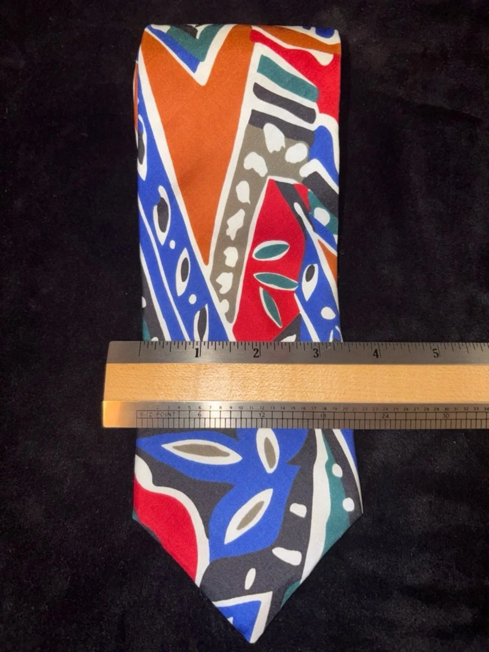 Franco Baretta Abstract Graphic Silk Tie OS Multi Color Block Bold 90s Art…